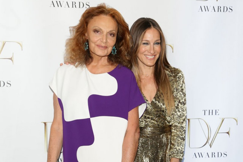 NEW YORK, NY - APRIL 04:  Diane von Furstenberg (L) and Sarah Jessica Parker attend the 2014 DVF Awards on April 4, 2014 in New York City.  (Photo by Andrew Toth/Getty Images)